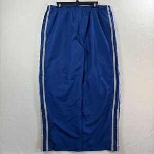 Y2K Old Navy Track Pants Mens Large Blue Gray Lined Ankle Zip Baggy Sweatpants